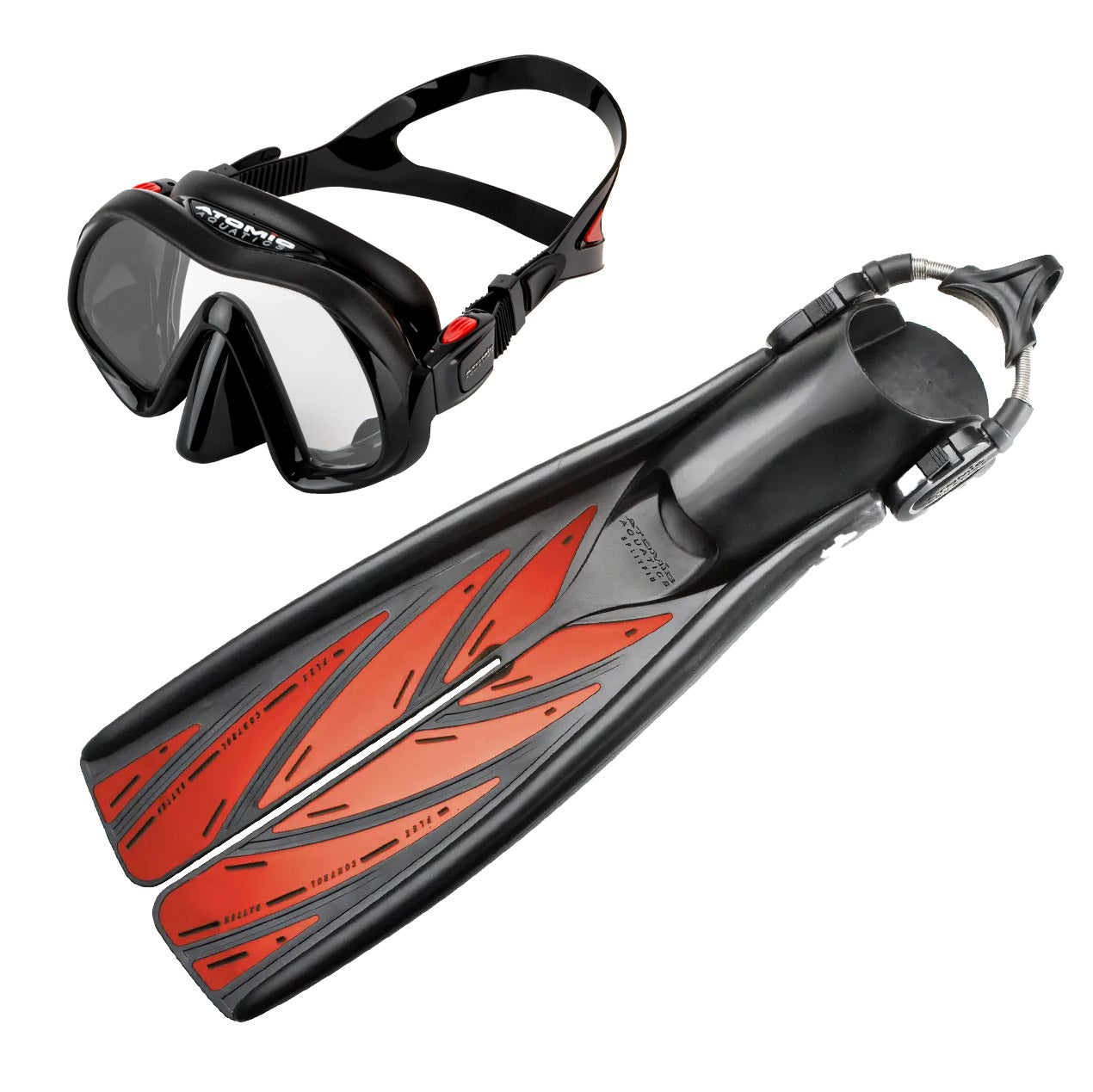 Atomic HEC splitfins + Venom Candy dykkermaske