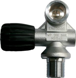 Flaske 8 L 300 bar med kran CE