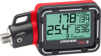 Cressi DIGI 2, digital bottomtimer med HP slange