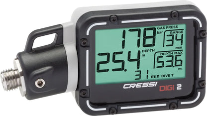 Cressi DIGI 2, digital bottomtimer med HP slange