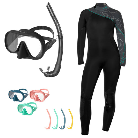 Utstyrspakke snorkling 5mm, dame