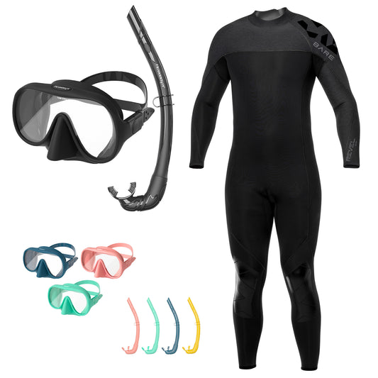 Utstyrspakke snorkling 5mm, herre