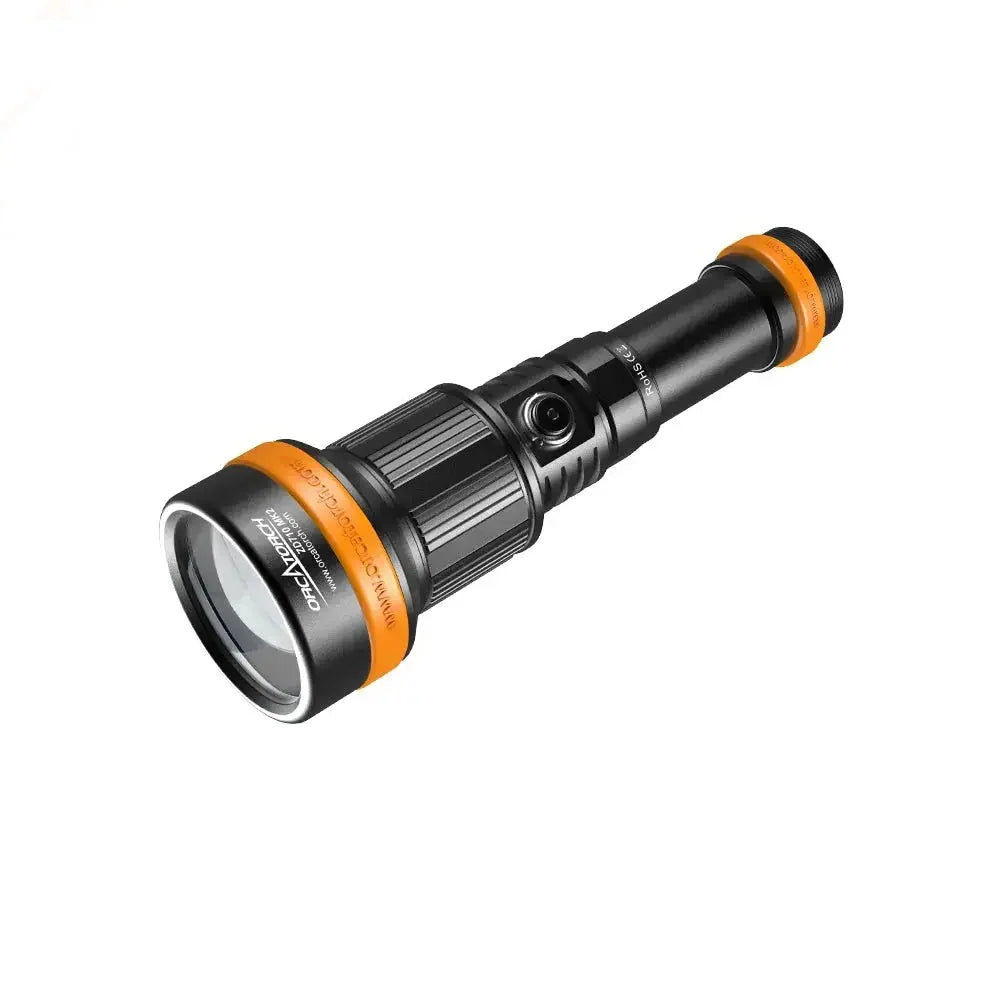 Orcatorch ZD710 MK2 justerbar dykklampa och videolampa