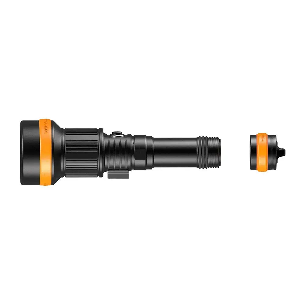 Orcatorch ZD710 MK2 justerbar dykklampa och videolampa
