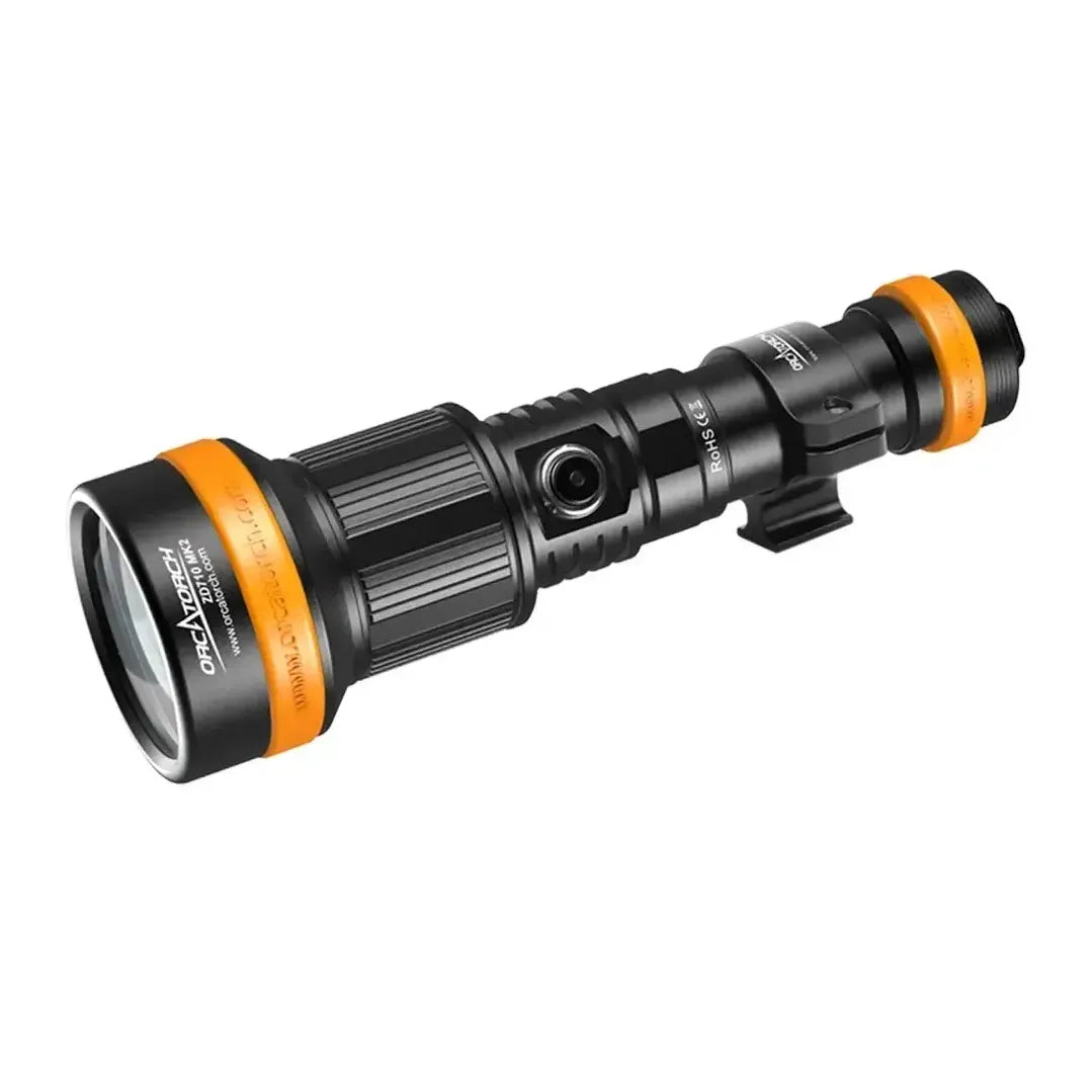 Orcatorch ZD710 MK2 justerbar dykklampa och videolampa