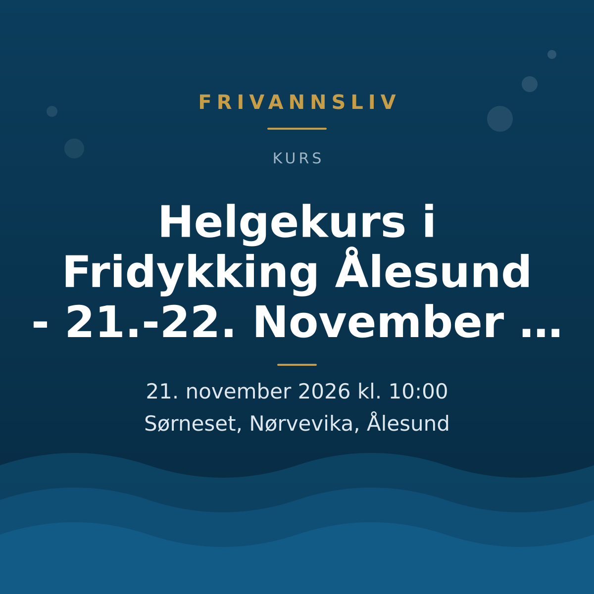 Helgekurs i Fridykking Ålesund - 21.-22. November 2026