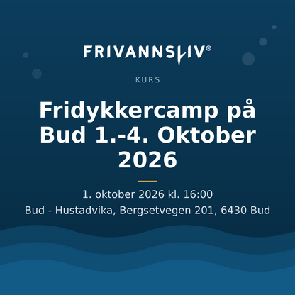 Fridykkercamp på Bud 30. September - 3. Oktober 2027