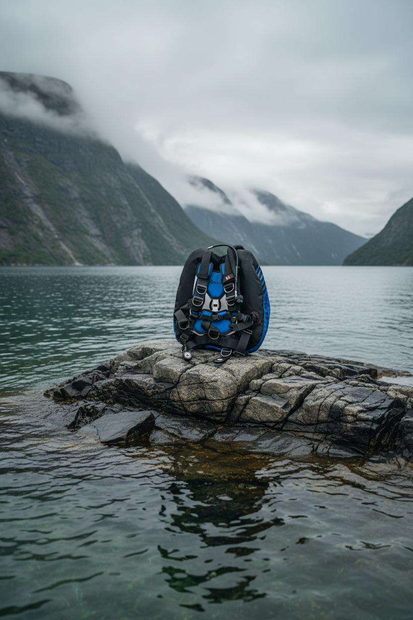 Hollis DT50 – stående ved fjorden, ingen blylomme