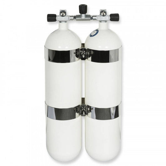 Flaskesett dobbel 12 L 232 bar, rund CE