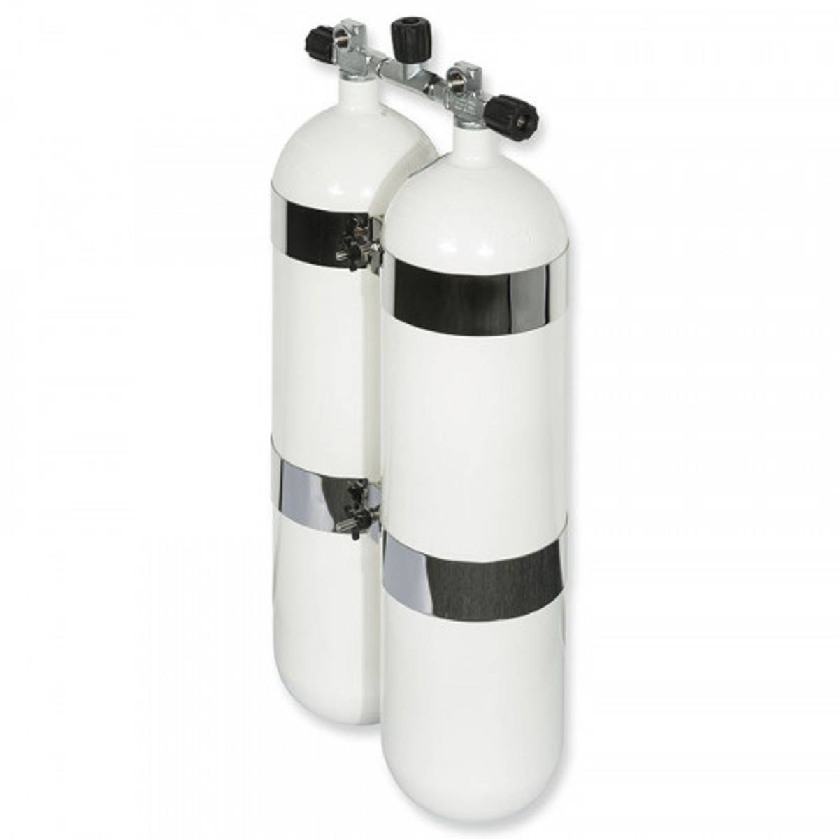 Flaskesett dobbel 12 L 232 bar, rund CE